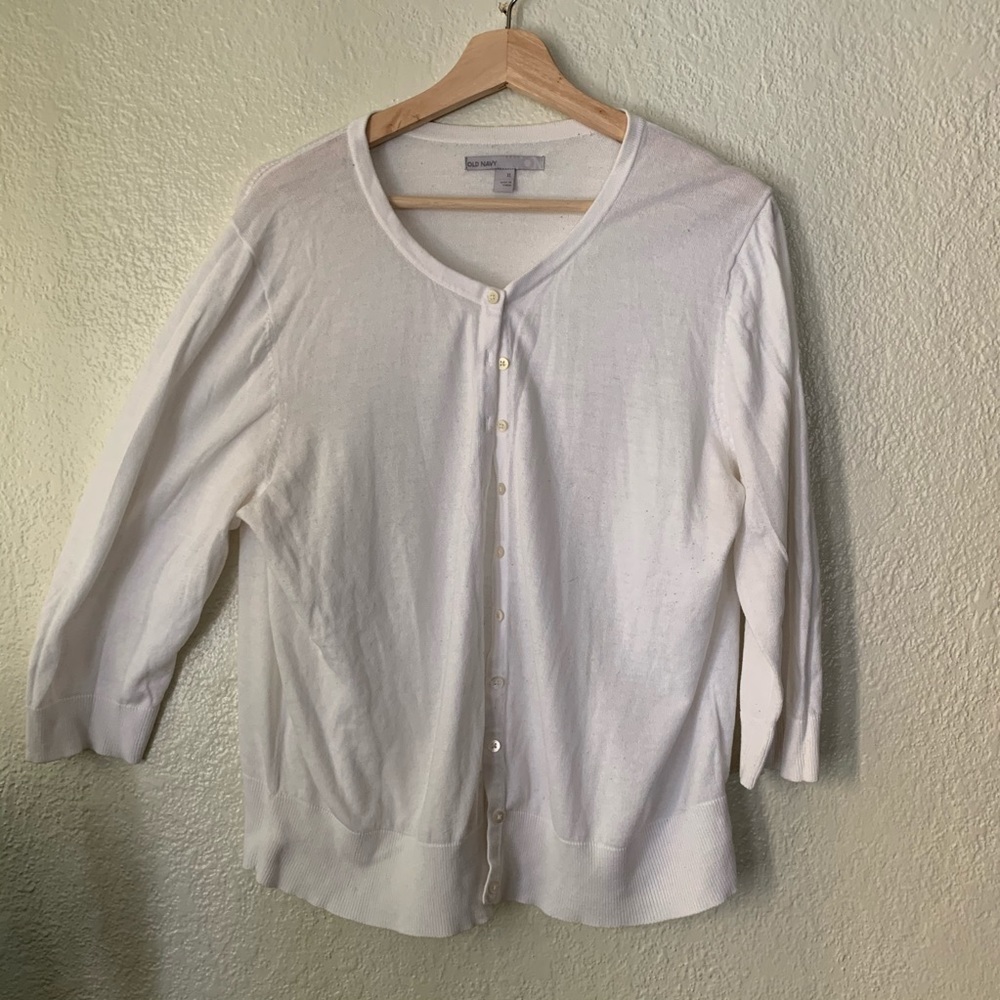 Old Navy, white cardigan, XL